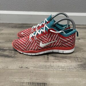 Nike Free TR Fit 4 Womens Size 7 Training Shoes Red White‎ Run Zigzag 629832-601